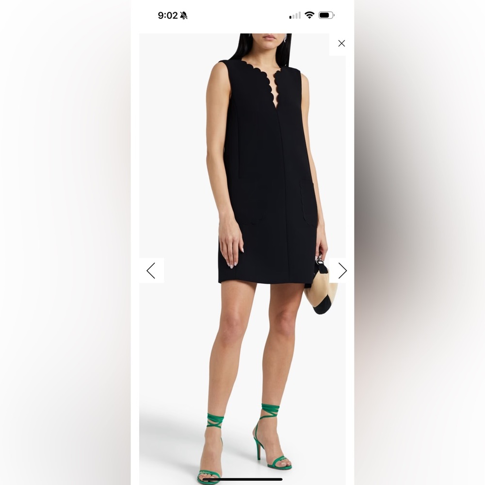 RED VALENTINO Scalloped Crepe Mini Dress